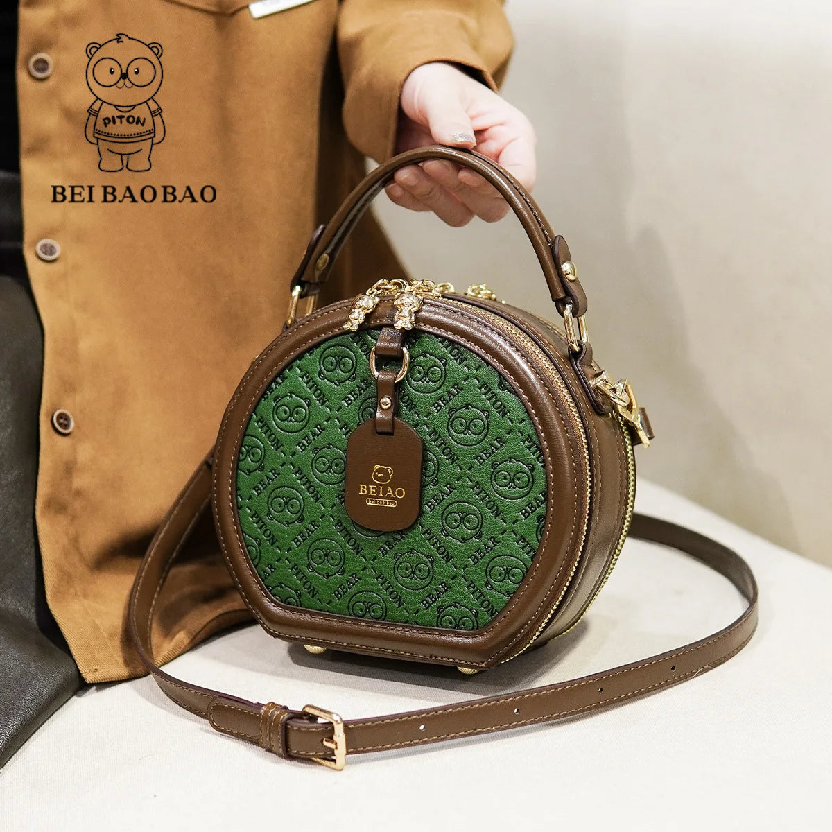 2024 New Single Shoulder Bag Fashion Round Cake Bag Small Round Bag Small Crossbody Bag Handheld Women's Bag