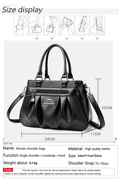 Luxury Handbags Women Bags Designer 3 Layers Leather Hand Bags Big Capacity Tote Bag for Women Vintage Top-handle Shoulder Bags