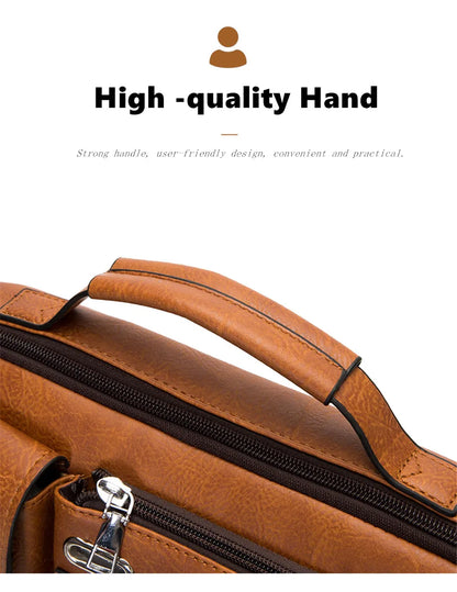 JEEP BULUO Multi-function Business Handbags Men New Man's Shoulder Bags Large Capacity Leather Messenger Bag Crossbody Big Brand