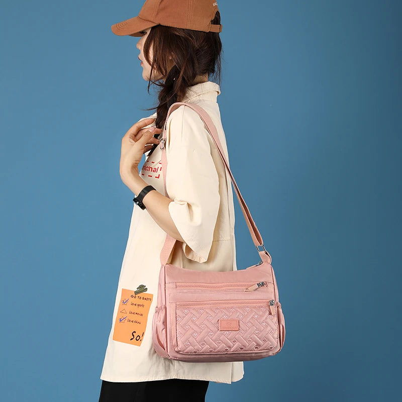 Kadın Omuz Crossbody Çanta Su Geçirmez Düz Renk Siyah Pembe Rahat Çanta Messenger Çanta