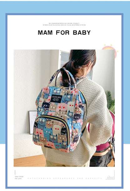 Diaper Bag Backpack Maternity Bag For Baby Fashion Large Capacity Printed Mommy Bag Multifunction Diaper Bags For Mom