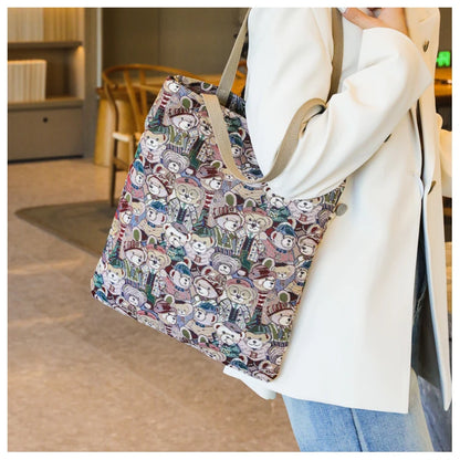 BeiBaoBao Brand Large Capacity Tote Bag For Women HI-Q Travel Handbag For Women Cute Bear Print Women Shoulder Bag Big Bags