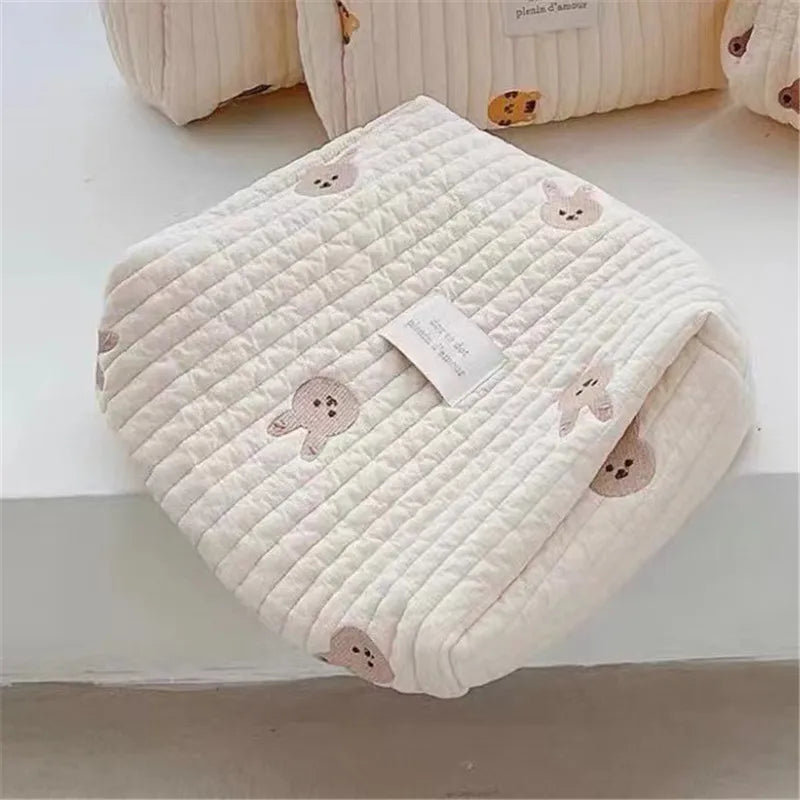 Portable Stroller Nappy Bag Quilted Baby Diaper Caddy Organizer Embroidered Mommy Bags Babies Accessories Changing Bag Storage